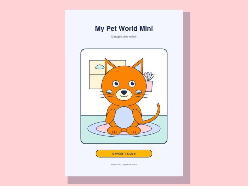 My Pet World mini coloring book cover