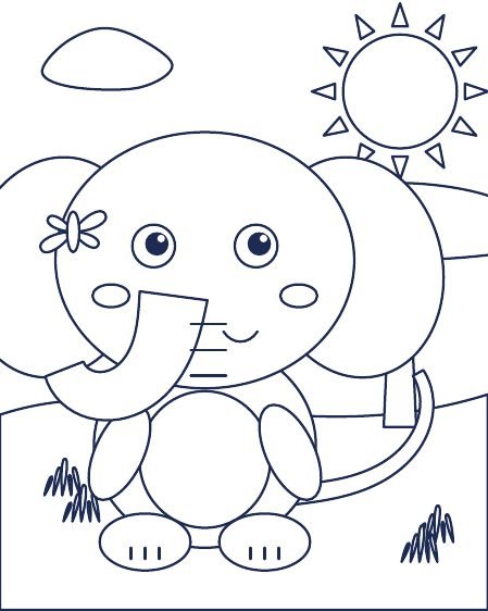 Elephant coloring page